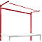 Opbouwframe met giek, Basistafel SPECIAAL werktafel-/werkbank UNIVERSAL/PROFI, 2000 mm, robijnrood