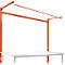 Opbouwframe met giek, Basistafel SPECIAAL werktafel-/werkbank UNIVERSAL/PROFI, 2000 mm, roodoranje