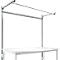 Opbouwframe met giek, Basistafel STANDAARD werktafel/werkbank UNIVERSAL/PROFI, 1750 mm, aluminium zilver