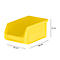 Yellow open storage box, measuring 168 x 103 x 76 mm. Inscription 'GS SCHMITTER' and 'LF 211 ZU'.