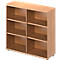 Open kast TETRIS WOOD - B 1200 x D 421 x H 1160 mm - 3 OH - met glijders - beuken decor - ons merk Schäfer Shop Genius
