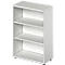 Open kast TETRIS WOOD - B 800 x D 421 x H 1160 mm - 3 OH - met glijders - lichtgrijs - ons merk Schäfer Shop Genius