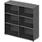 Open opzetkast TETRIS WOOD - B 120 x D 421 x H 1160 mm - 3 OH - met glijders - grafiet - ons merk Schäfer Shop Genius