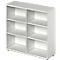 Open opzetkast TETRIS WOOD - B 1200 x D 421 x H 1160 mm - 3 OH - met glijders - lichtgrijs - ons merk Schäfer Shop Genius