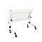 Opklapbaar bureau, met 4 vastzetbare wielen, rechthoekig, ronde buis, B 1400 x D 600 x H 720 mm, wit/wit