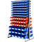 Opslagrek, aan 2 zijden monteerbaar, 13 rijen, incl. 100 x open front magazijnbakken LF 211/56 x LF 221/30 x LF 321, B 1145 x D 800 x H 1950 mm, staal, grijs