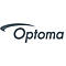 Optoma Logo: Grau, geschwungene Linie über grauem Schriftzug.