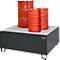 Opvangbak 100 - staal - L 1460 x B 1460 x D 630 mm - voor 1 x 1000 liter IBC container - verzinkt rooster - antraciet RAL 7016 - Schäfer Shop Pure