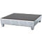 Opvangbak ASECOS, staal, met rooster en vorkheftruckschoenen, carterinhoud 200 l, B 1210 x D 1240 x H 285 mm, gegalvaniseerd