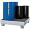 Opvangbak ASECOS, staal, met rooster en vorkheftruckschoenen, carterinhoud 200 l, B 1210 x D 1240 x H 285 mm, gegalvaniseerd