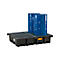 Opvangbak PALETTE-PE 425/4 CEMO – 425 liter - voor 2 Euro-pallets - voor 4 x 200 l vaten - L 1670 x B 1270 x H 360 mm - met stalen rooster