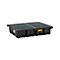 Opvangbak PALETTE-PE 425/4 CEMO – 425 liter - voor 2 Euro-pallets - voor 4 x 200 l vaten - L 1670 x B 1270 x H 360 mm - met stalen rooster