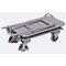 Opvouwbare hangwagen, aluminium/spaanplaat, aluminium zilver, 2 etages, L 720 x B 450 mm, opklapbaar met dwarsbeugel, TPE-wielen met EasySTOP, tot 150 kg