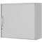 Opzetroldeurkast BARI, 4 legborden, middenwand, slot, H 1057 mm, lichtgrijs