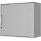 Opzetroldeurkast BARI, 4 legborden, middenwand, slot, H 1057 mm, middengrijs