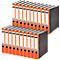 Ordner LEITZ® 1050, DIN A4, Rückenbreite 52 mm, Griffloch, geklebtes Rückenschild, Hartpappe, 20 Stück, orange