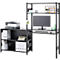 ORDO Home Regalkombination, Grund- und Anbauregal, 6 Fachböden, multifunktional, mobil, B 2070 x T 435 x H 1750 mm, tiefschwarz matt RAL 9005