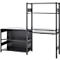 ORDO Home Regalkombination, Grund- und Anbauregal, 6 Fachböden, multifunktional, mobil, B 2070 x T 435 x H 1750 mm, tiefschwarz matt RAL 9005