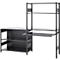 ORDO Home Regalkombination, Grund- und Anbauregal, 6 Fachböden, multifunktional, mobil, B 2070 x T 435 x H 1750 mm, tiefschwarz matt RAL 9005