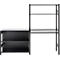 ORDO Home Regalkombination, Grund- und Anbauregal, 6 Fachböden, multifunktional, mobil, B 2070 x T 435 x H 1750 mm, tiefschwarz matt RAL 9005