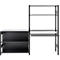 ORDO Home Regalkombination, Grund- und Anbauregal, 6 Fachböden, multifunktional, mobil, B 2070 x T 435 x H 1750 mm, tiefschwarz matt RAL 9005