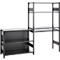 ORDO Home Regalkombination, Grund- und Anbauregal, 6 Fachböden, multifunktional, mobil, B 2070 x T 435 x H 1750 mm, tiefschwarz matt RAL 9005