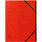 Organisateur FALKEN, format A4, fermeture élastique, carton, 12 compartiments, rouge