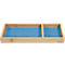 Organiseur de bureau Sigel Eyestyle, rectangulaire, 2 compartiments, inserts textiles en PET recyclé, bleu clair/gris foncé, L 245 x P 109 x H 25 mm, bois de bambou