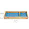 Organiseur de bureau Sigel Eyestyle, rectangulaire, 2 compartiments, inserts textiles en PET recyclé, bleu clair/gris foncé, L 245 x P 109 x H 25 mm, bois de bambou
