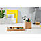 Organiseur de bureau Sigel Eyestyle, rectangulaire, 2 compartiments, inserts textiles en PET recyclé, bleu clair/gris foncé, L 245 x P 109 x H 25 mm, bois de bambou