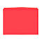 Red file folder with tab and perforation on the top edge.