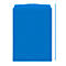 Blue envelope, rectangular with folded top.