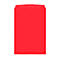 Red document holder. Top with cutouts and seam, below a large, empty area.