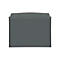 Gray folder on white background. Top edge with holes and seam.
