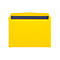 Yellow document folder with black closure. On a white background.