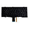 Schwarze Laptop Tastatur mit weißer Beschriftung und einem Kabelanschluss.