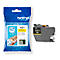 Yellow Brother ink cartridge LC421 Y, next to its packaging. Prints: LC421 Y, DCP-J1050DW, DCP-J1140DW, MFC-J1010DW.