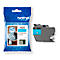 Tintenpatrone und Verpackung. Blau-weisse Verpackung und graue Patrone mit blauer Markierung.