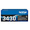 Blue Brother toner. Inscription: TN3430, 3430 in white letters on a black background. Brother logo.
