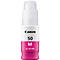 A magenta Canon ink bottle. White screw cap at the top, below a white label with black lettering and ink information.