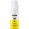 Yellow Canon ink bottle, labelled: Canon, 50, Y, GI-50 <Y>.