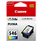 Canon CL-546 ink cartridge in its packaging with label. The cartridge is black. Canon, Pixma, 546 Color are on the packaging.