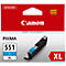 A Canon ink cartridge in its original packaging. The packaging has Canon, Pixma 551 C XL and "Genuine" written on it.