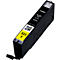 Yellow Canon ink cartridge CLI-551 Y. Inscription: Ink Tank, Yellow, 551 Y, Made in Japan, Canon logo and QR code.