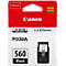 Black Canon PG-560 ink cartridge. The packaging says "Canon", "PIXMA", and "560 Black".