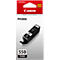 A black Canon ink cartridge 550 PGBK against a white background. The package says "Genuine" and "Canon".