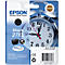 Black Epson 27XL ink cartridge with an alarm clock background. Product information and durability specifications are also included.