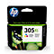 Black printer cartridge with “HP” logo and product name “305XL”. The packaging shows a flower and a butterfly.