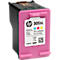 HP 305XL ink cartridge in pink and black. Label with logo, color dots, and warning signs.