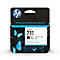 Black HP DesignJet 711 ink cartridge. The packaging shows butterflies, with the imprint 'HP Permanent and Water-resistant Black Ink'.